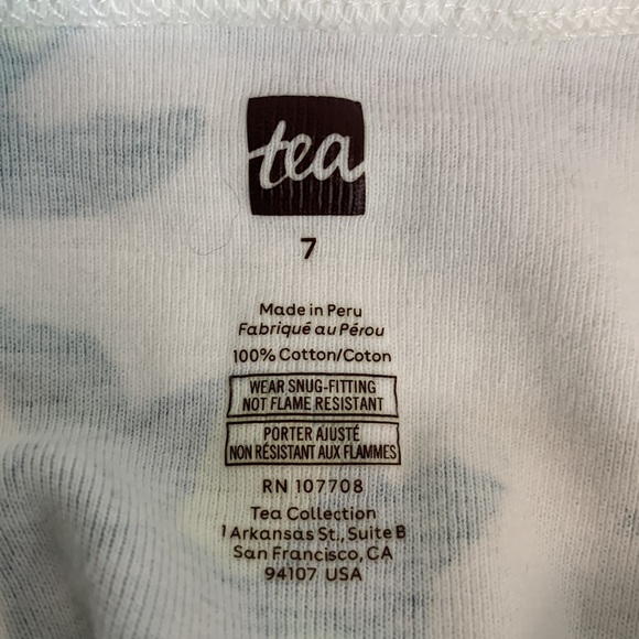 Tea Collection Summer Nights Sea Turtle Cotton Pajama Top Sz 7 - Picture 4 of 4